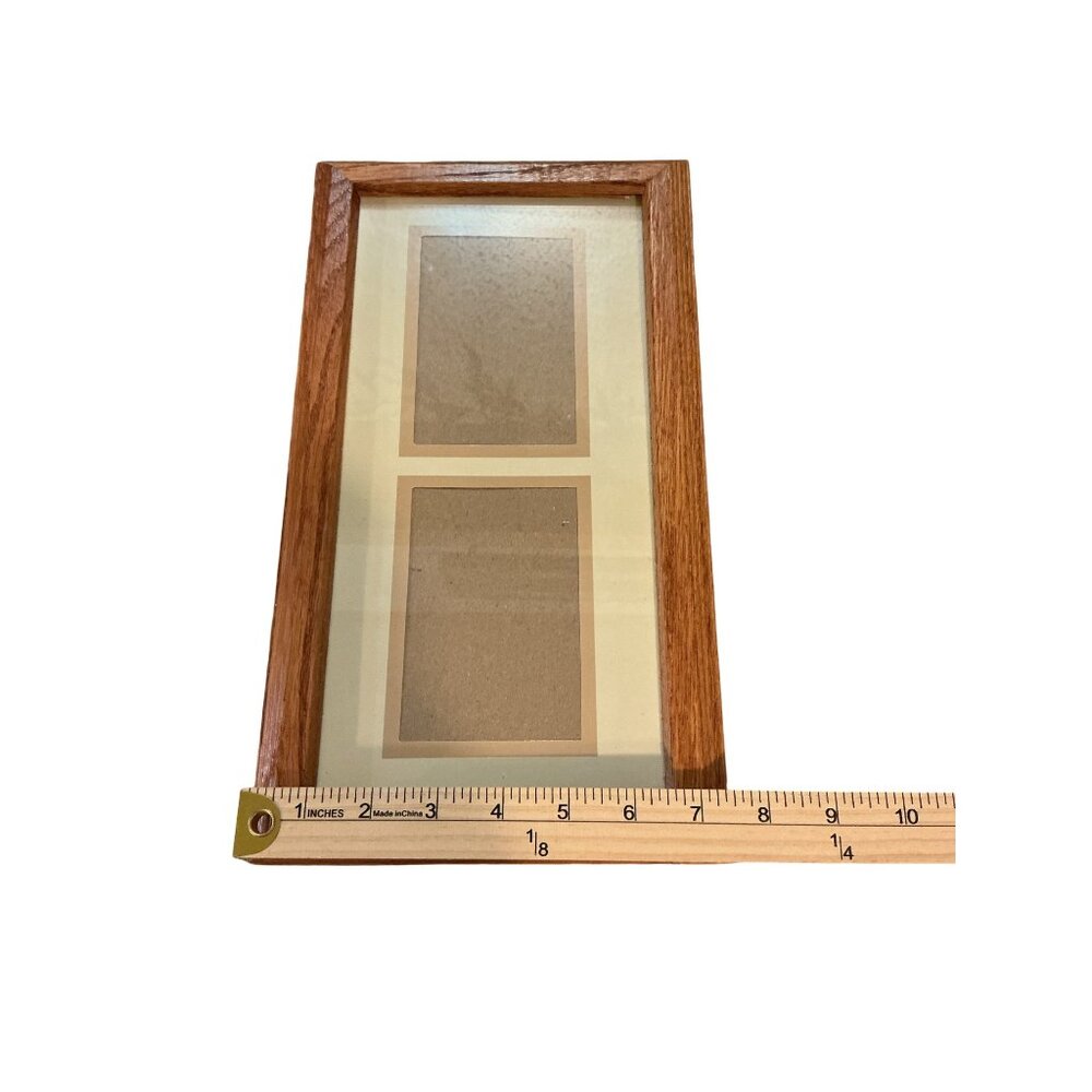 Set Of 3 Oak Picture Frames Varying Sizes With Glass Panels & Rustic Finish - Picture 7 of 10